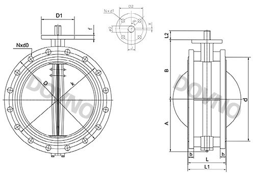 涡轮法兰蝶阀结构图