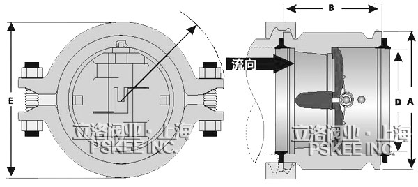 高压卡箍双瓣式止回阀结构图