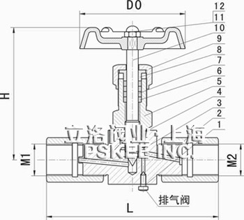 压力表针型截止阀尺寸图