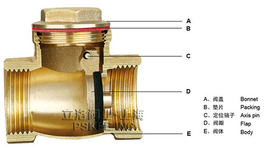 黄铜止回阀结构图