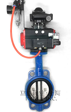 气动对夹式蝶阀实物图2