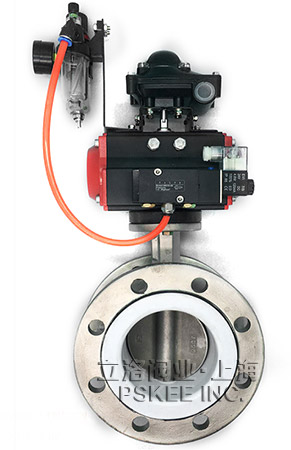 气动法兰蝶阀实物图2