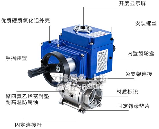 电动螺纹球阀结构图