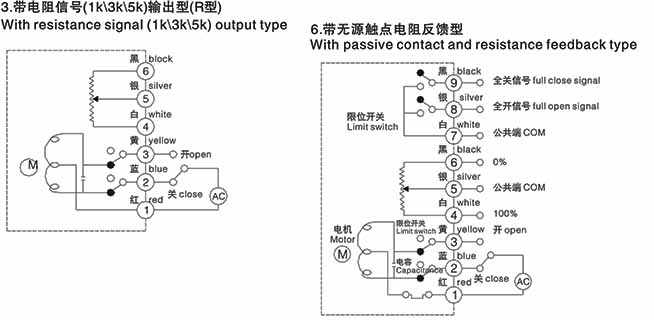 电动卫生级球阀带信号反馈接线图