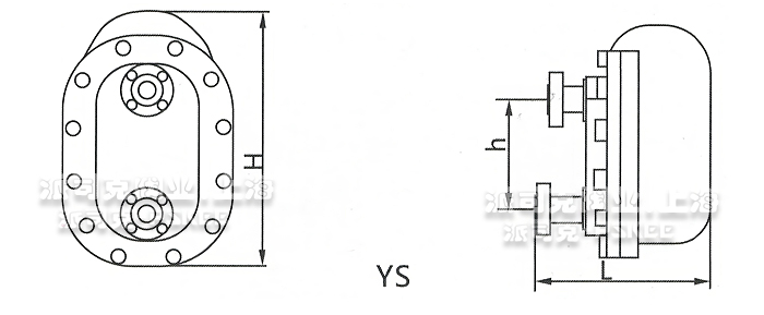 YS垂直式杠杆浮球式疏水阀尺寸图