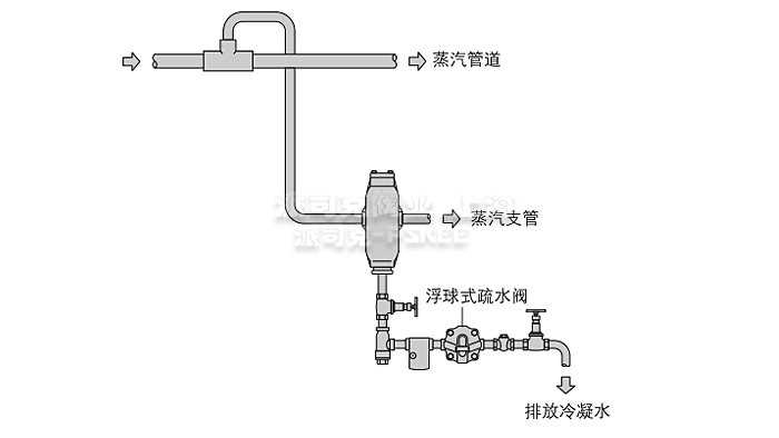 螺纹式汽水分离器安装示意图