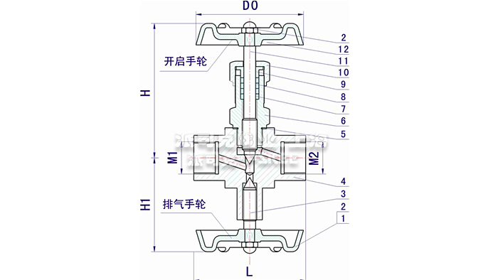 压力表三通针型阀结构图