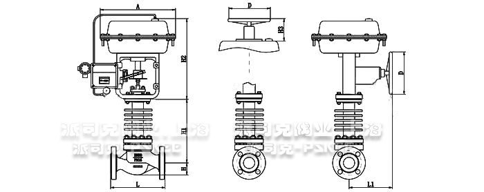 气动高温调节阀尺寸图