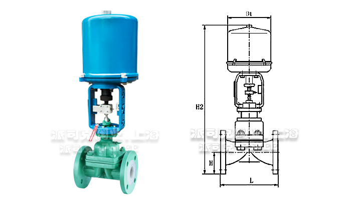 电动隔膜调节阀尺寸图